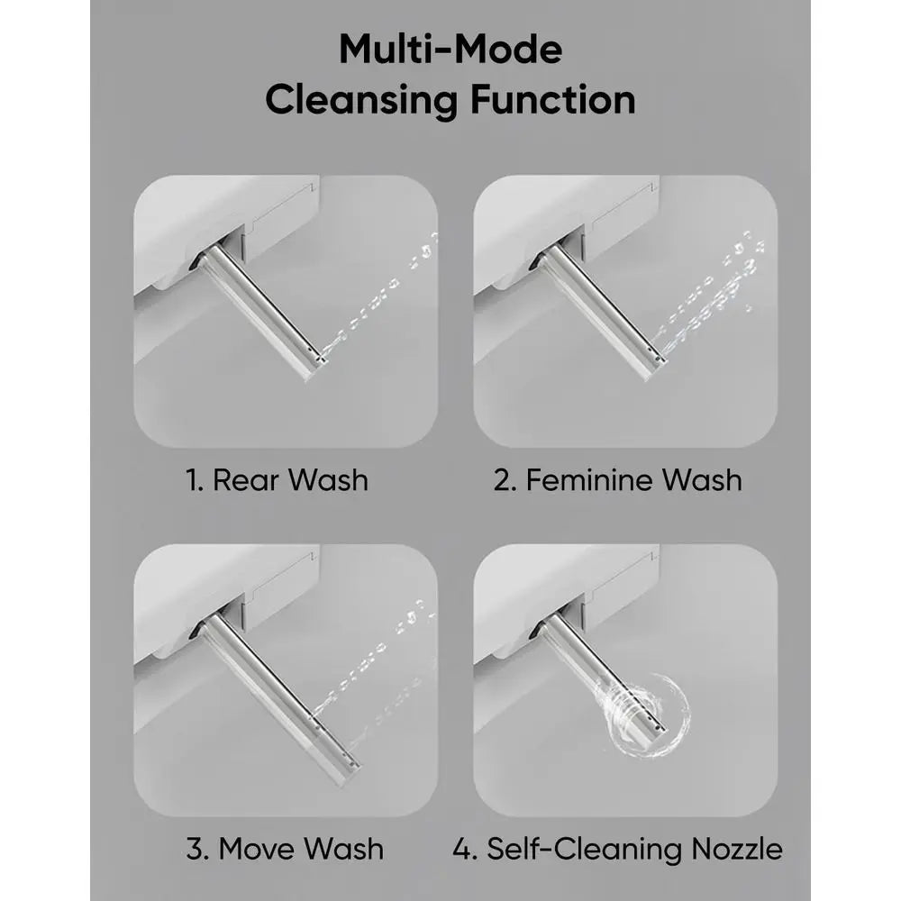 Bidet Toilet Seat Elongated, Electric Smart Heated Toilet Seat, Instant Warm Water & Dryer, Multiple Cleaning Modes, Side Contro