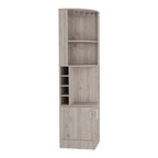 Light Gray Bar Cabinet with 8 Wine Cubbies and Double Doors