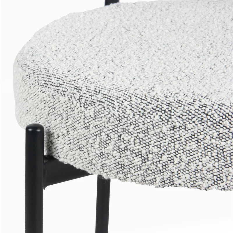 Durban 3-Piece Round Dining Set: Trestle Table with 2 Boucle Chairs