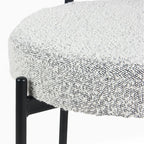 Durban 3-Piece Round Dining Set: Trestle Table with 2 Boucle Chairs