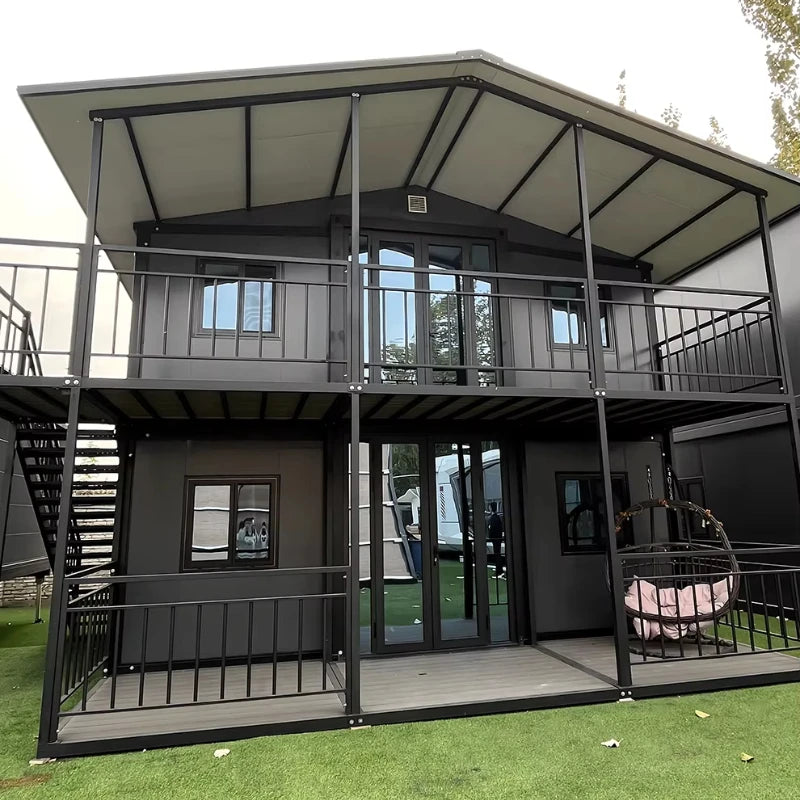 Luxury Mini Container Cottage House Homes - Modern Mobile Prefab Light Steel Tiny House Flat Pack Villa