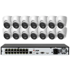 Hikvision 16ch POE Acusense NVR 4K IP Security Camera System Surveillance DS-7616NI-Q2-16P with DS-2CD1383G2-LIUF Indoor Outdoor
