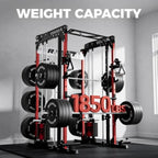 M Pro Smith Machine Package, All-in-One Power Cage with Weight Stack Set, Includes LAT Pulldown and Cable Crossover System for
