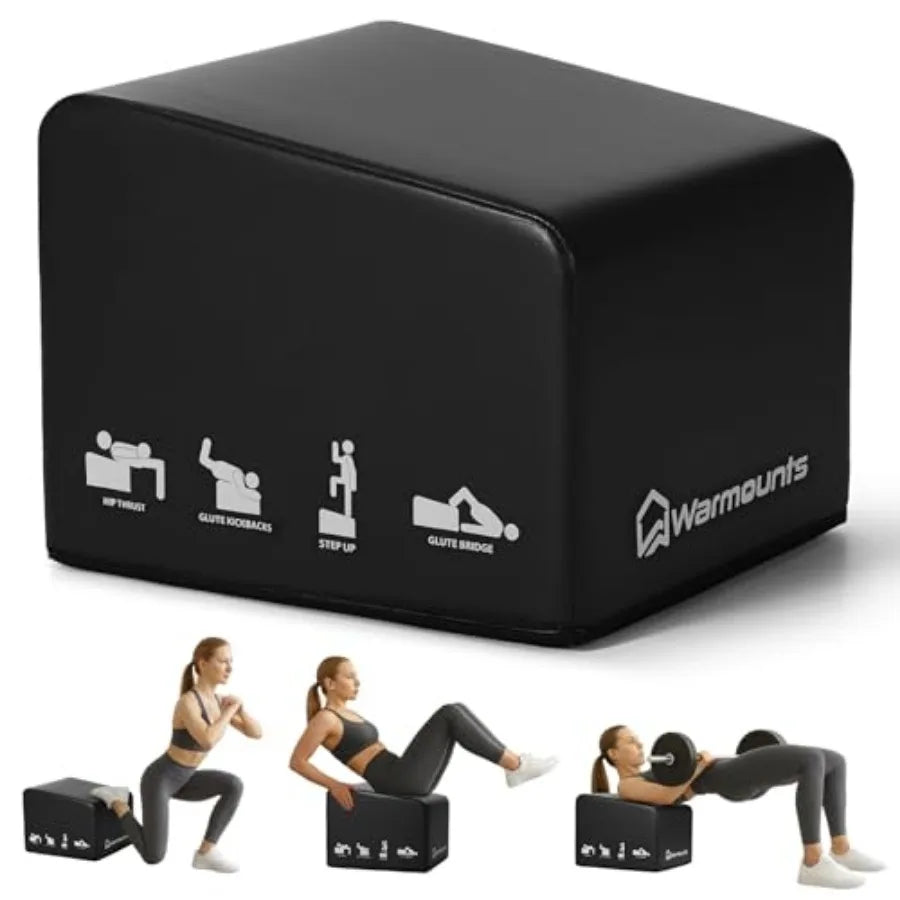 Hip Thrust Bench, Multi-Functional Hip Thrust Machine for Strength Training, Glute Bridge Box with Handle, Non-Slip Pad and Smo