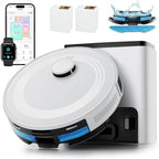 Robot Vacuum and Mop with 75-Day Self-Emptying, 6000Pa Suction, LiDAR Mapping, 140 Min Runtime for Carpet, WiFi/APP/Alexa
