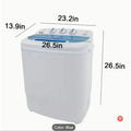 Portable Washing Machine - Compact Twin Tub Mini Washer & Spin Dryer Combo with Built-in Gravity Drain, 110V Electric Laundry Machine for Apartments, Dorms, RV, Camping - Energy Efficient, Quiet, Space Saving, No Installation