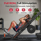 FEIERDUN 3‑in‑1 Leg Press Hack Squat Machine with Ultra-Quiet Pulley System –Adjustable Leg Press Machine for Home Gym