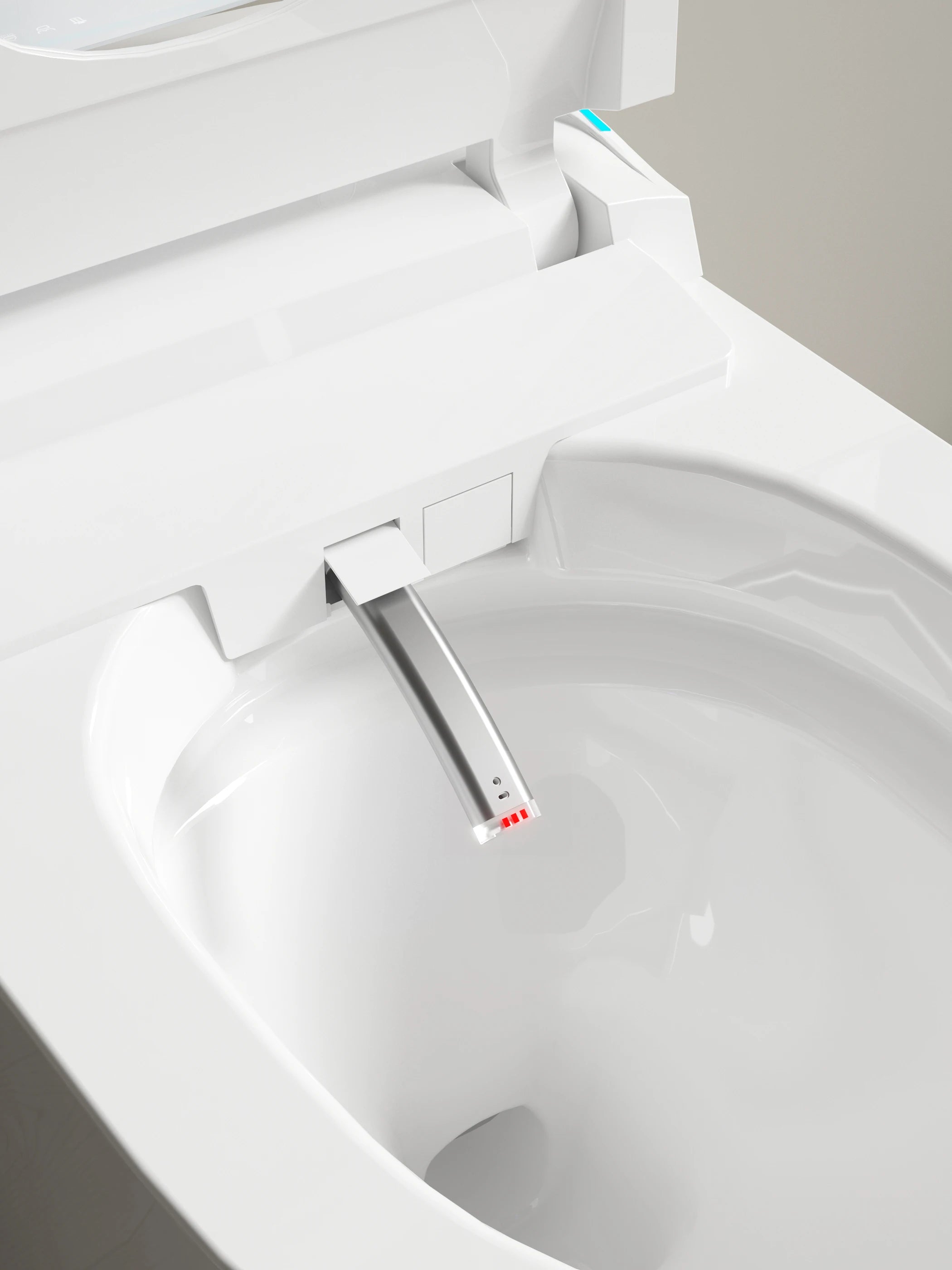 Auto Smart Toilet with Foot Sensor Flushing & Auto Open Lid, Heated Seat, IPX4 Waterproof, Female Wash & Warm Air Drying