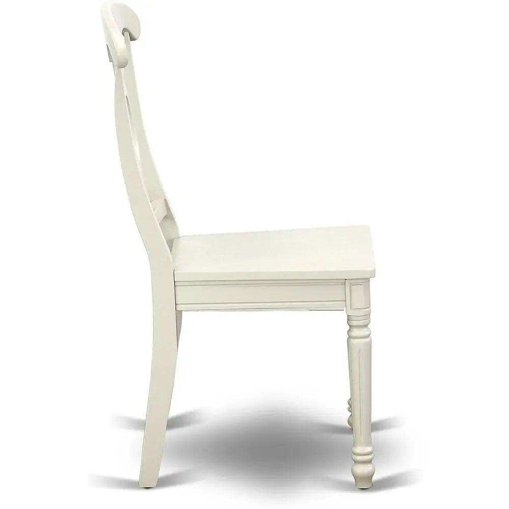 3-Piece Dining Set: Round Pedestal Table with 2 Chairs, 36x36, Linen White
