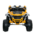 12V Kids Ride on UTV 2-seater with Parent Remote Control Suspension LED Lights Music Player for Ages 3-6 Yellow Black