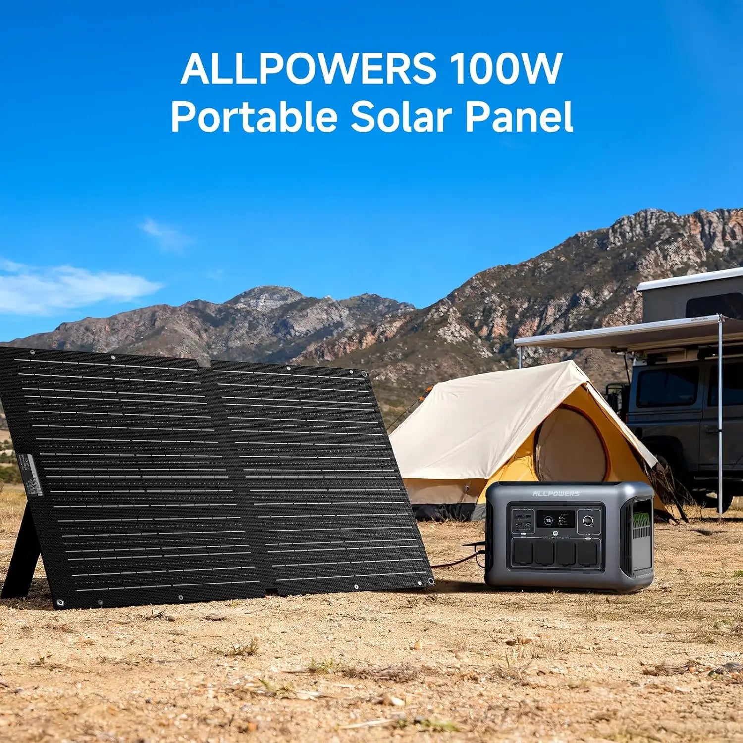 ALLPOWERS SE100 Foldable Portable Solar Panel 100W / 200W Solar Battery Charger Outdoor Emergency Backup Power for Camp RVs Home