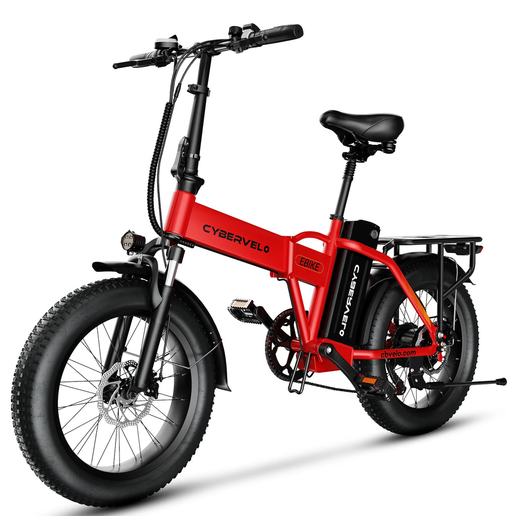 Cybervelo 1000W High-Speed Brushless Electric Bike 20 Inch Fat Tire Folding Design for Adults 48V Removable Battery up to 80 Miles Range Commuter E-Bicycle EK4