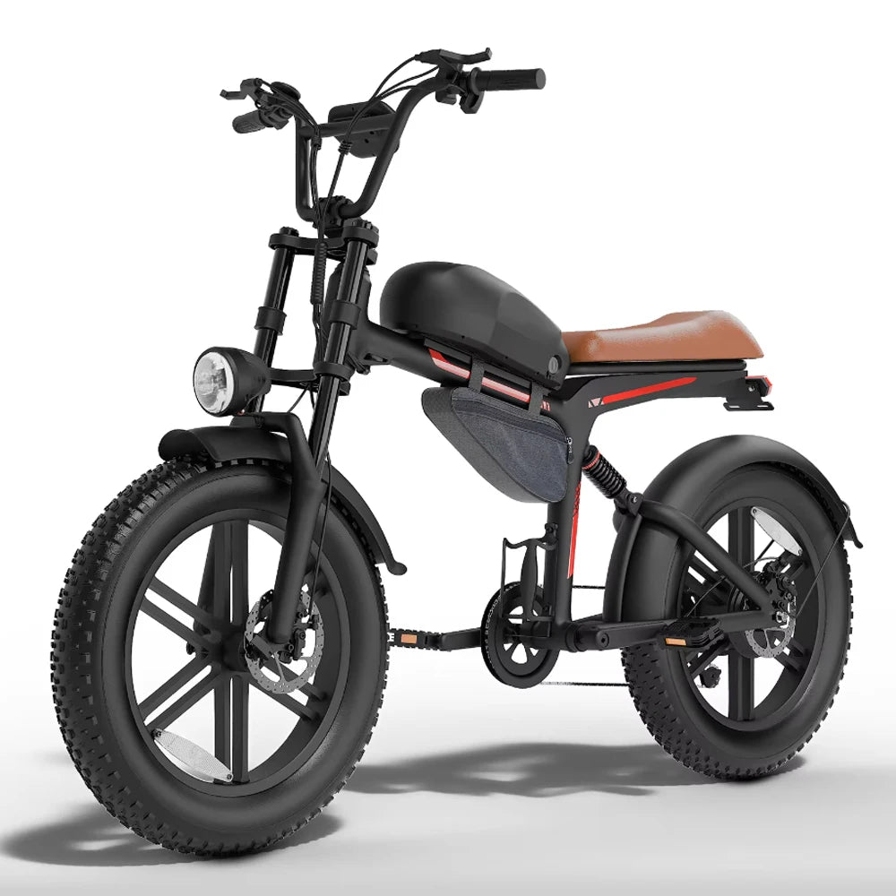 QNUT BK20 Adult Electric Bicycle 1500W 48V 18AH Battery 20" Fat Tire Electric Dirt Bike All-Terrain E-Bike off-road Mountain Bike E Bike