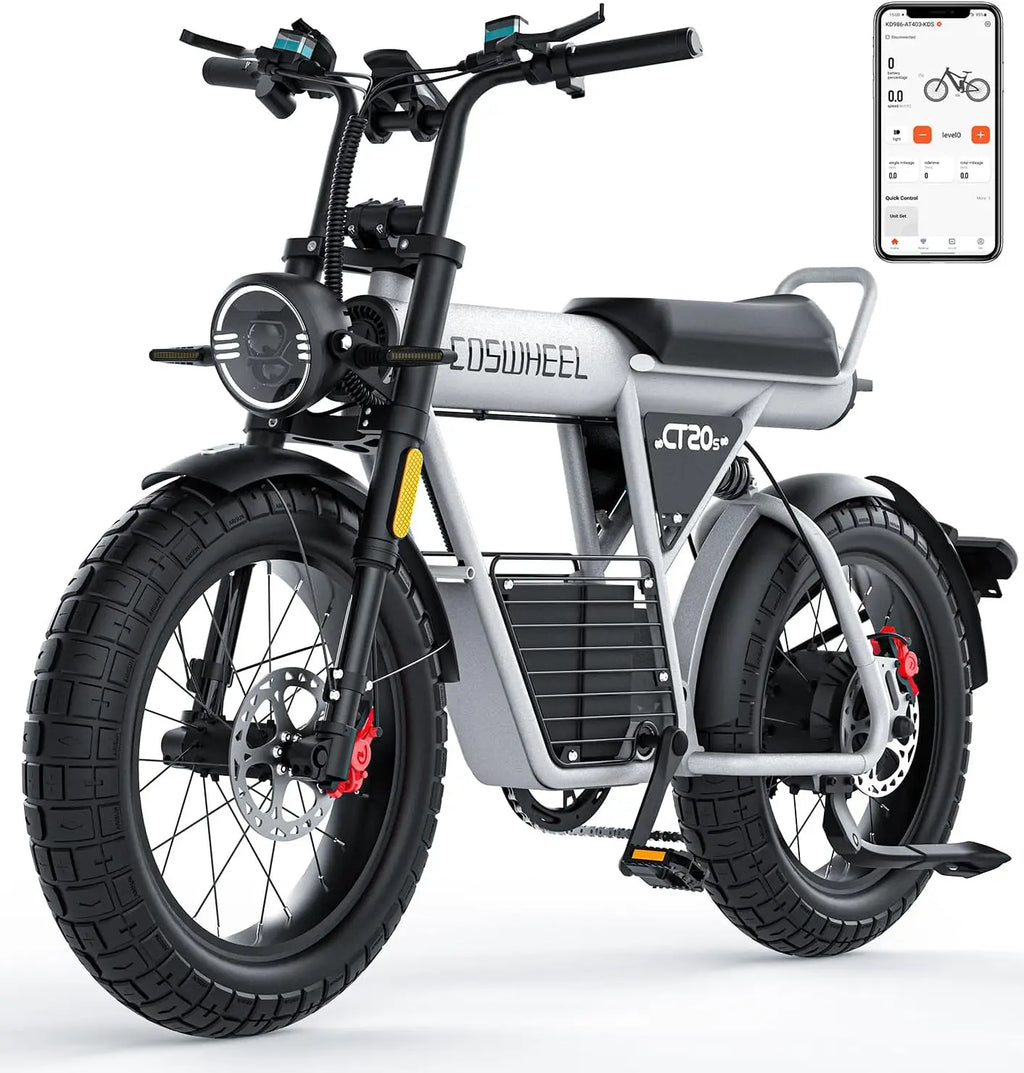 COSWHEEL CT20S E-Mountain bike For Adult 60V 27.5Ah Battery Double Hydraulic Disc Brakes 20"*5.0 Fat Tire Off-Road E-bike