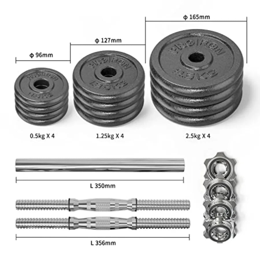 20kg/30kg Adjustable Dumbbells Weights set for Men Women, Cast Iron Dumbell Barbells set, Strength Training Equipment Home Gym