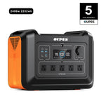 OUPES 2400W/2232Wh Portable Power Station Solar Generator Battery Camping Backup Battery Pack Power Supply for CPAP Outdoor Load Trip Camping Emergency Backup