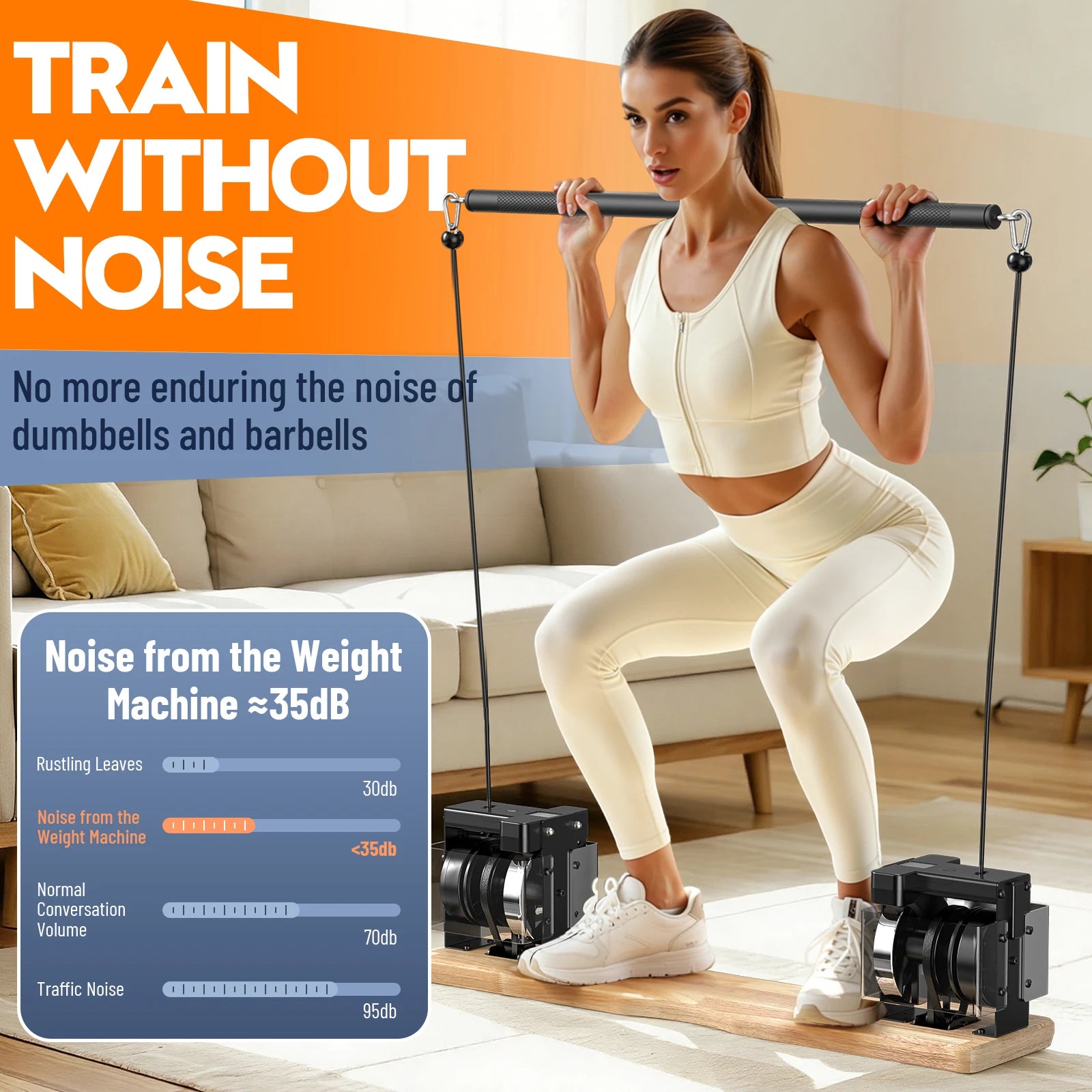 All-in-One Portable Home Gym – 33-45LBS Adjustable Strength Training Machine for Full-Body Workout, 31 Inch