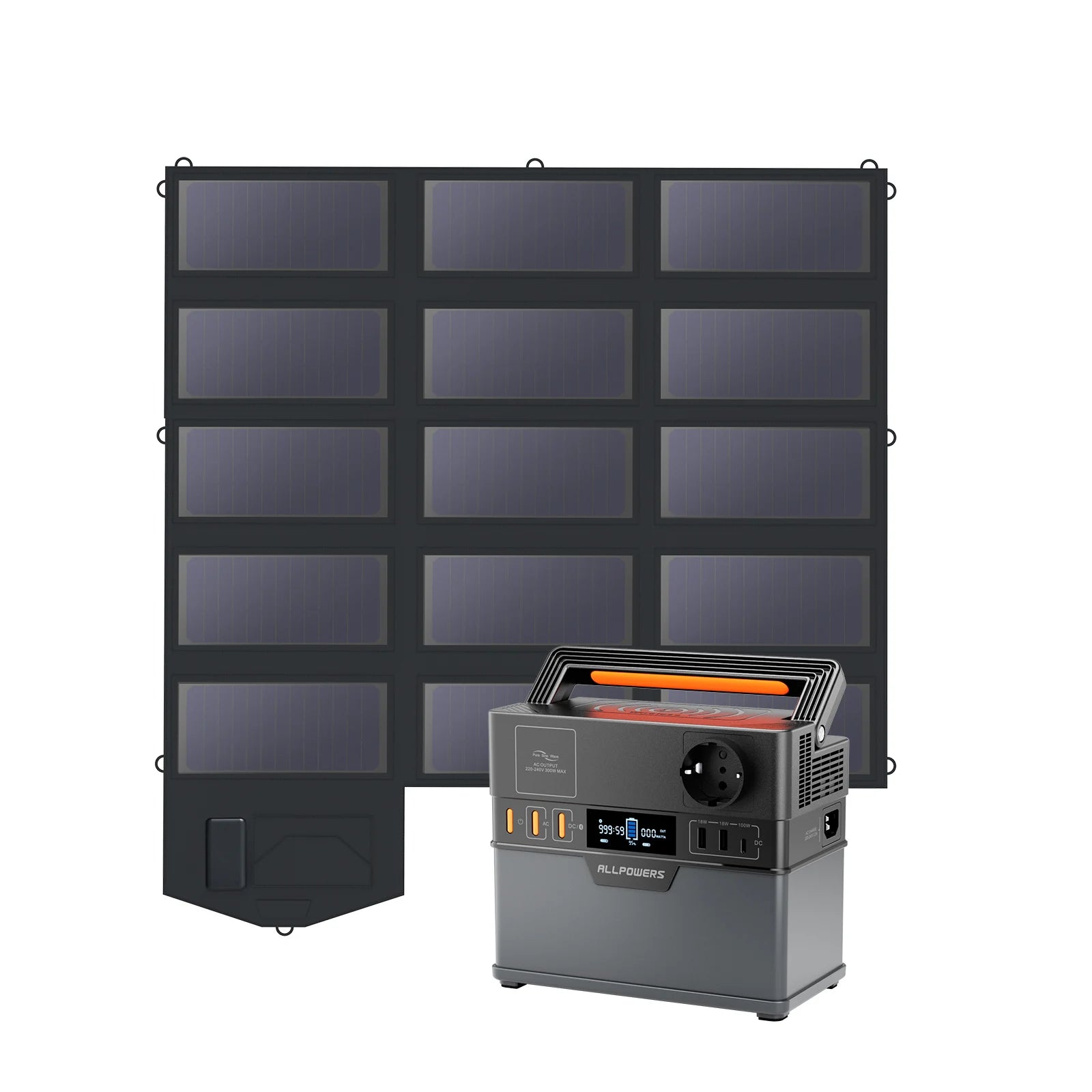 ALLPOWERS S300 PLUS Portable Power Station 288Wh Solar Generator & SP012 100W Foldable Solar Panel for Travel Camping RV Garden