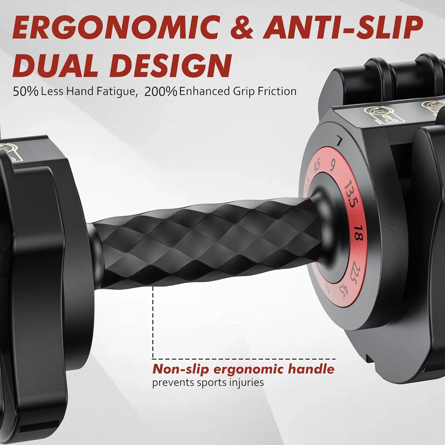 22.5LB 5-in-1 Quick Adjustable Dumbbells, Non-slip Fitness Set for Men & Women Home Workout