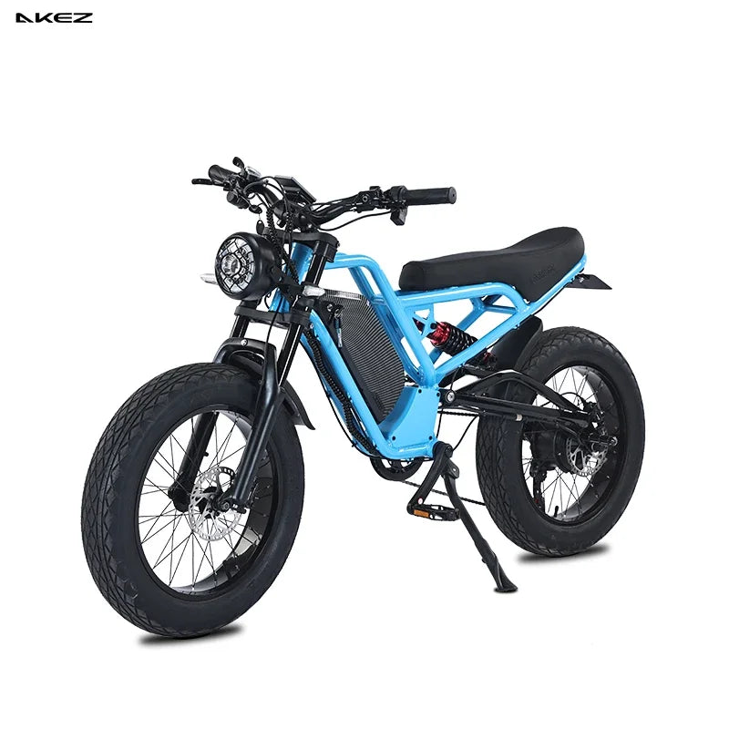 US Warehouse AKEZ  48V 18Ah Long Range 1500W Electric Bike, Fat Tire Off-Road E-Bike with Hydraulic Brakes