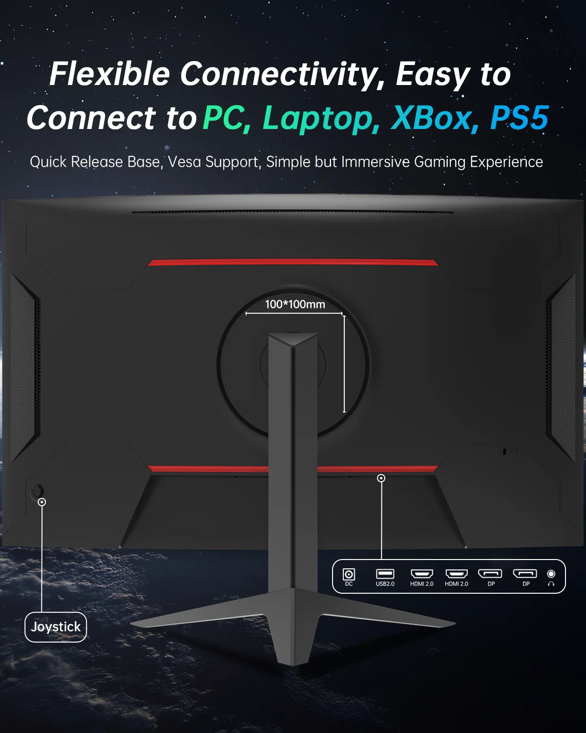 KTC 32 Inch Curved Monitor VA 1500R, 2K QHD 1440P@180Hz Gaming Monitor, 1ms MPRT, FreeSync Premium, G-Sync, HDR10, 122%sRGB, VES