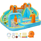 15.9FT Kids Inflatable Bounce House With Slide, 10-in-1 Water Bounce Castle, 550W Blower, Indoor Outdoor Jump House For Backyard