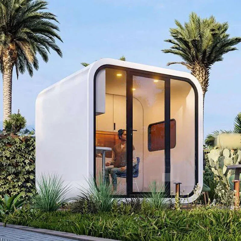 Luxury Apple Cabin Prefabricated Tiny House Modern Capsule Pod Portable Garden Office Outdoor Living Modular Glass Tiny Home