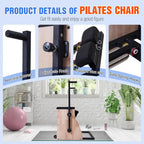 Pilates Chair Wunda Chair Pilates Combo Chair with Handles Split Pedals Reformer Machine 4-Level Resistance for Yoga Core Training Rehabilitation Includes Non-Slip Socks
