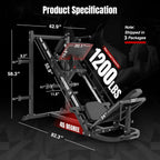 Dripex Leg Press Machine, Hack Squat Machine, Professional Leg Press Machines for Home Gym with 4 Weight Plate Storage Holders, Transport Wheels for Full Lower Body Workout-Weight Plates Not Included