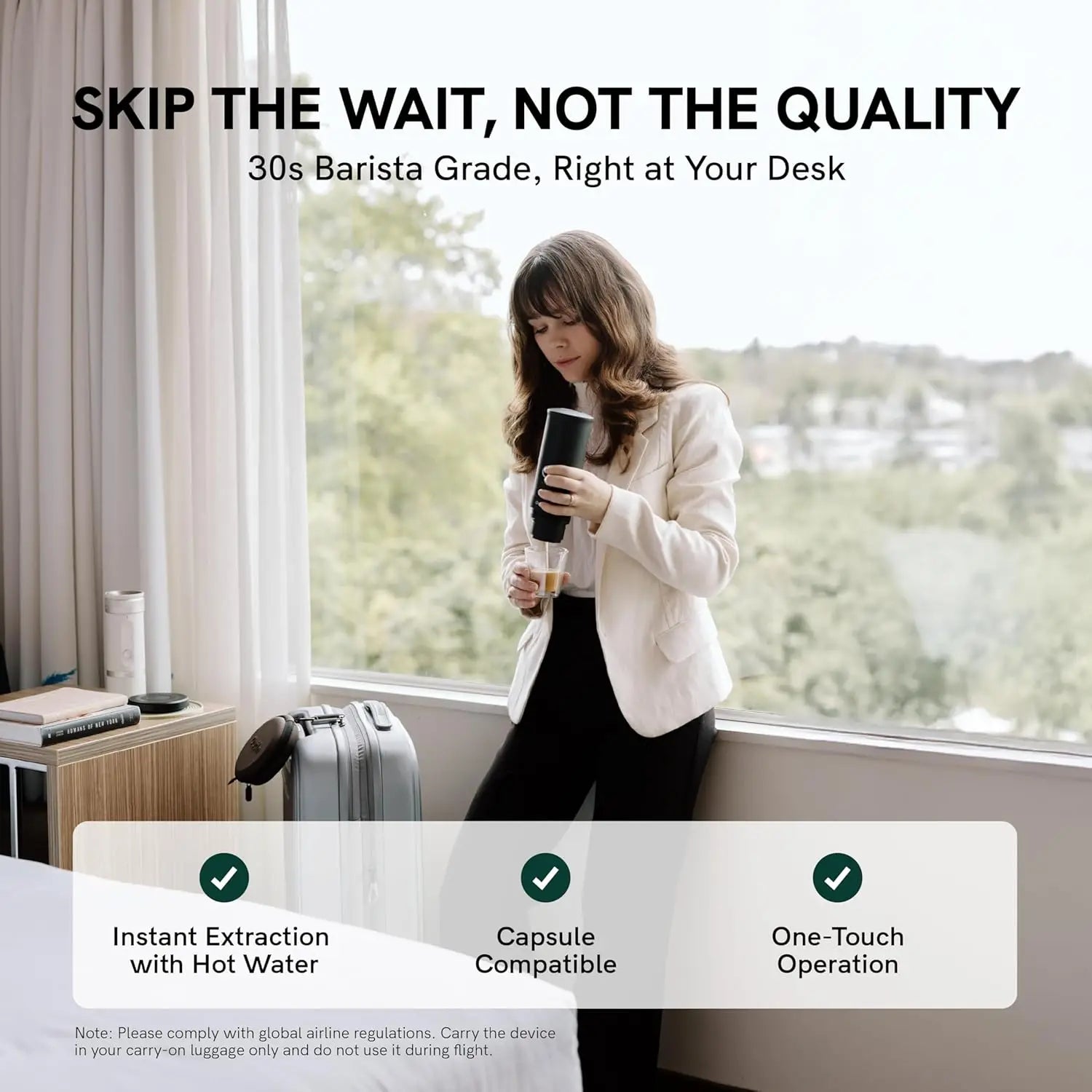 Portable Electric Espresso Machine with Self-Heating USB-C, Travel Coffee Maker for Camping, Car, RV, Hiking, Office, Ground