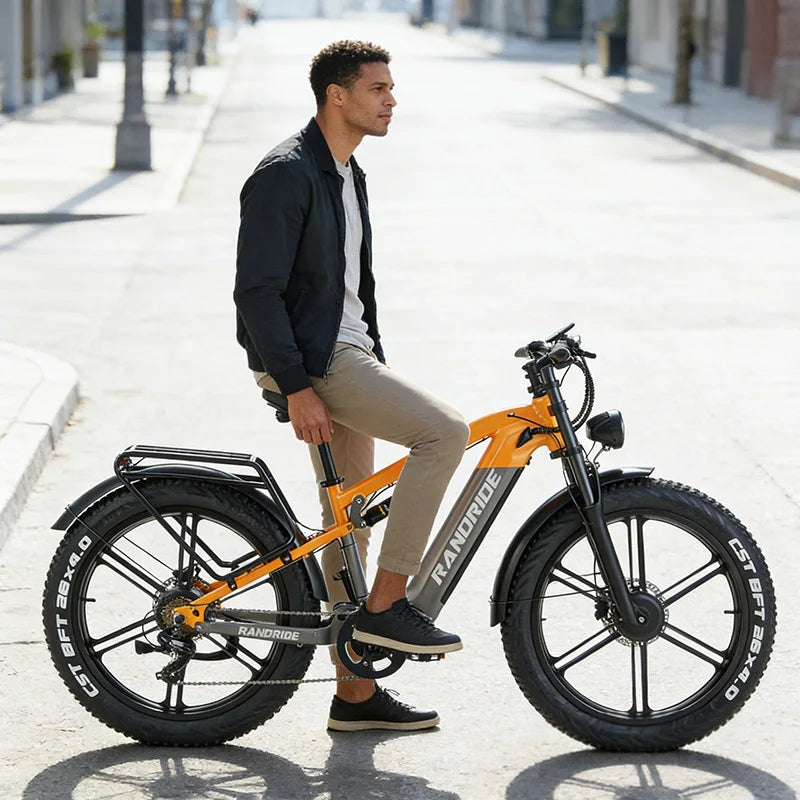 US STOCK RANDRIDE YX80 2000W Dual Motor All-Terrain E-Bike 48V 20Ah Long Range Full Suspension 7-Speed Off-Road Electric Bike