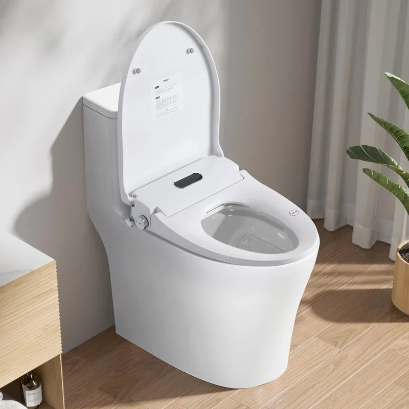 Heated Smart Bidet Seat with Adjustable Water Temp & Pressure, Side Control, Automatic Nozzle Clean, Night Light, Portable Toilet Attachment