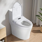 Heated Smart Bidet Seat with Adjustable Water Temp & Pressure, Side Control, Automatic Nozzle Clean, Night Light, Portable Toilet Attachment