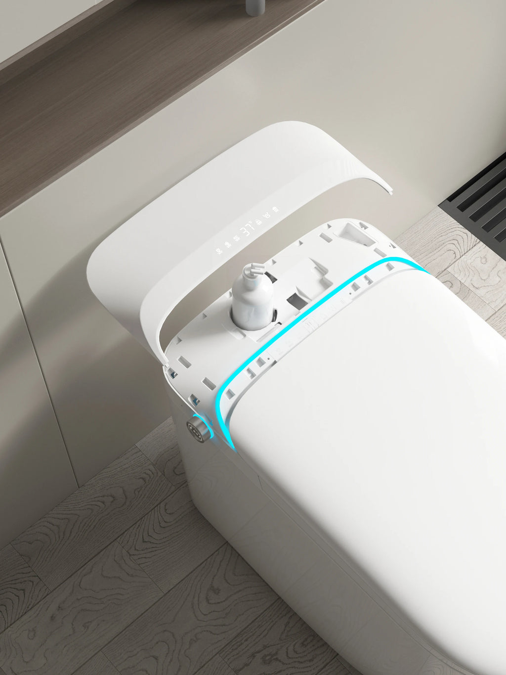 Auto Smart Toilet with Foot Sensor Flushing & Auto Open Lid, Heated Seat, IPX4 Waterproof, Female Wash & Warm Air Drying