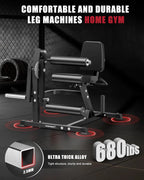 Home Gym Leg Extension & Curl Machine, 3-1 Adjustable, 680lbs Heavy Duty Capacity