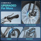 1500W Peak 20" Fat Tire Step-Thru Electric Bike, 7-Speed All Terrain Commuter Ebike, 48V 20Ah Removable Battery for Adults EK12 & EK8