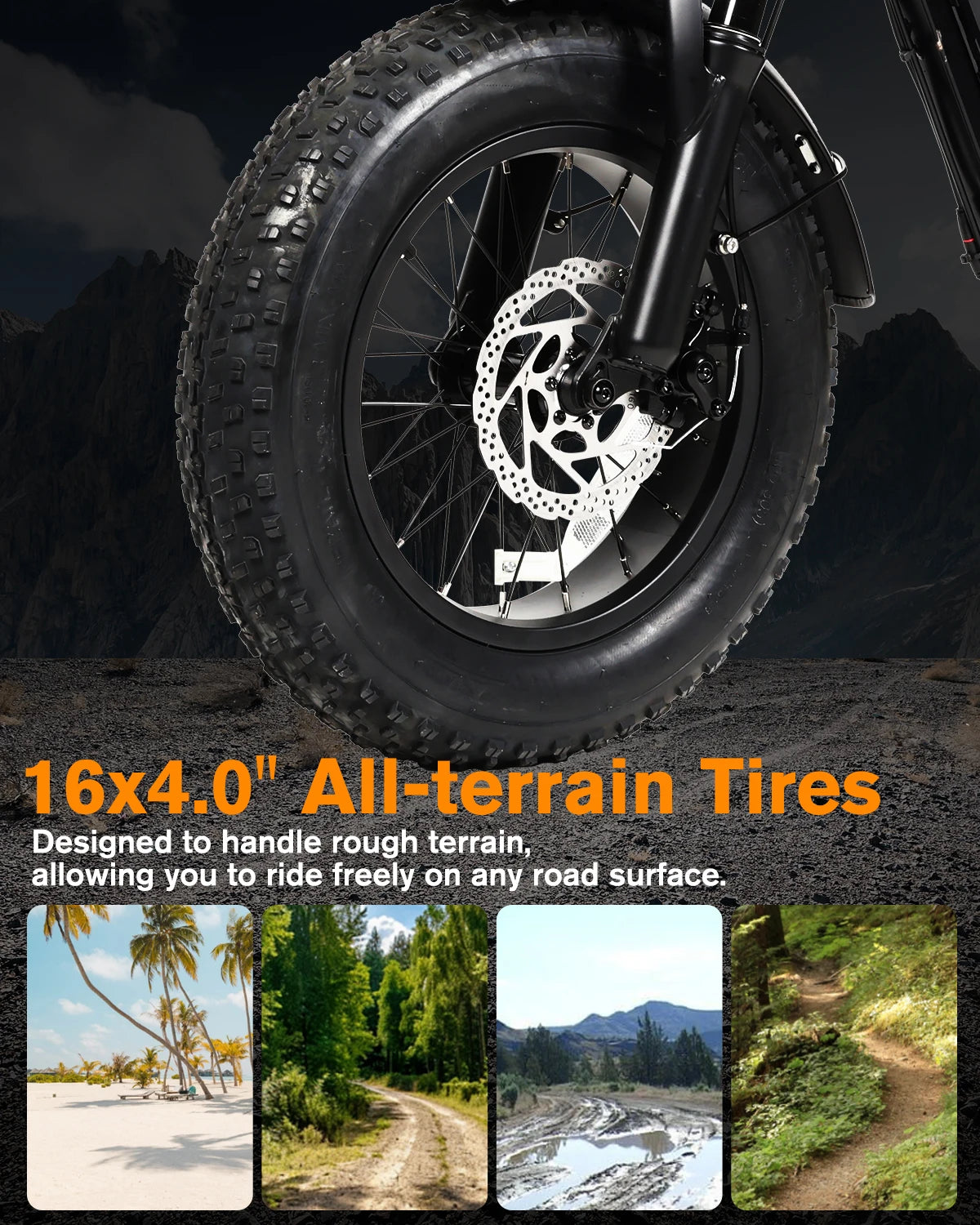 Bodywel M16PRO 16" Electric Bike for Adults/Teens, Peak 1500W48V 15.6Ah Battery,Off-Road Motorcycle Full Suspension Fat Tire All-Terrain ebike US stock