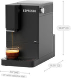 Terra Kaffe Demi Compact Fully Automatic Espresso Machine - Roaster-Approved Espresso Settings - Barista-Level Quality with Built-In Grinder - Coffee Machine - Slate