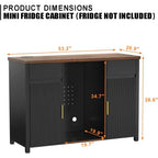 Large Coee Bar Cabinet with ridge Space, Mini ridge Cabinet with Wine Storage, Buet Sideboard Table or Home, luted ern Design,53