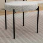 Durban 3-Piece Round Dining Set: Trestle Table with 2 Boucle Chairs