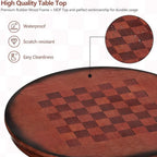 3 Pcs Dining Table Set, Wooden Pub Pedestal Side Table with Stable Base, 360 Degrees Swivel Bar Stool, Round Bar Table and Stool