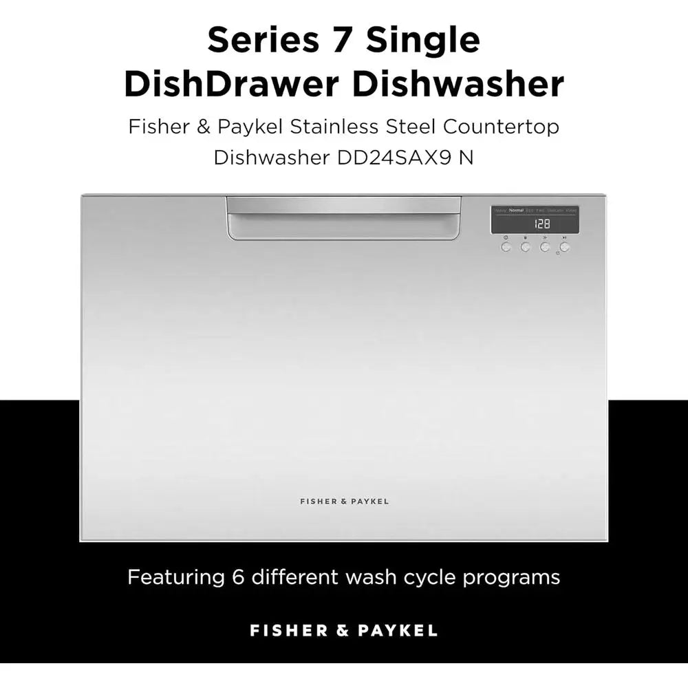 Series 7 Contemporary Single DishDrawer Dishwasher, Built-In Dishwashers - DD24SAX9 N Stainless Steel Dishwasher Machine, Flexib