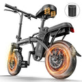 14'' Commuter Ebike 500W Motor, Removable Battery Max 19.9MPH Dural Disc Brake with  Two shock-absorbing models optional, Mini Electric Bicycle for Adults,College Students, Commuters & Urban Riding E-Bike