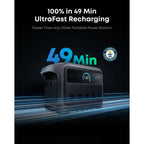 SOLIX C1000 Gen 2 Portable Power Station, 2,000W Peak 3,000W Solar Generator, Full Charge in 49 Min, 1,024Wh LiFePO4 Battery fo
