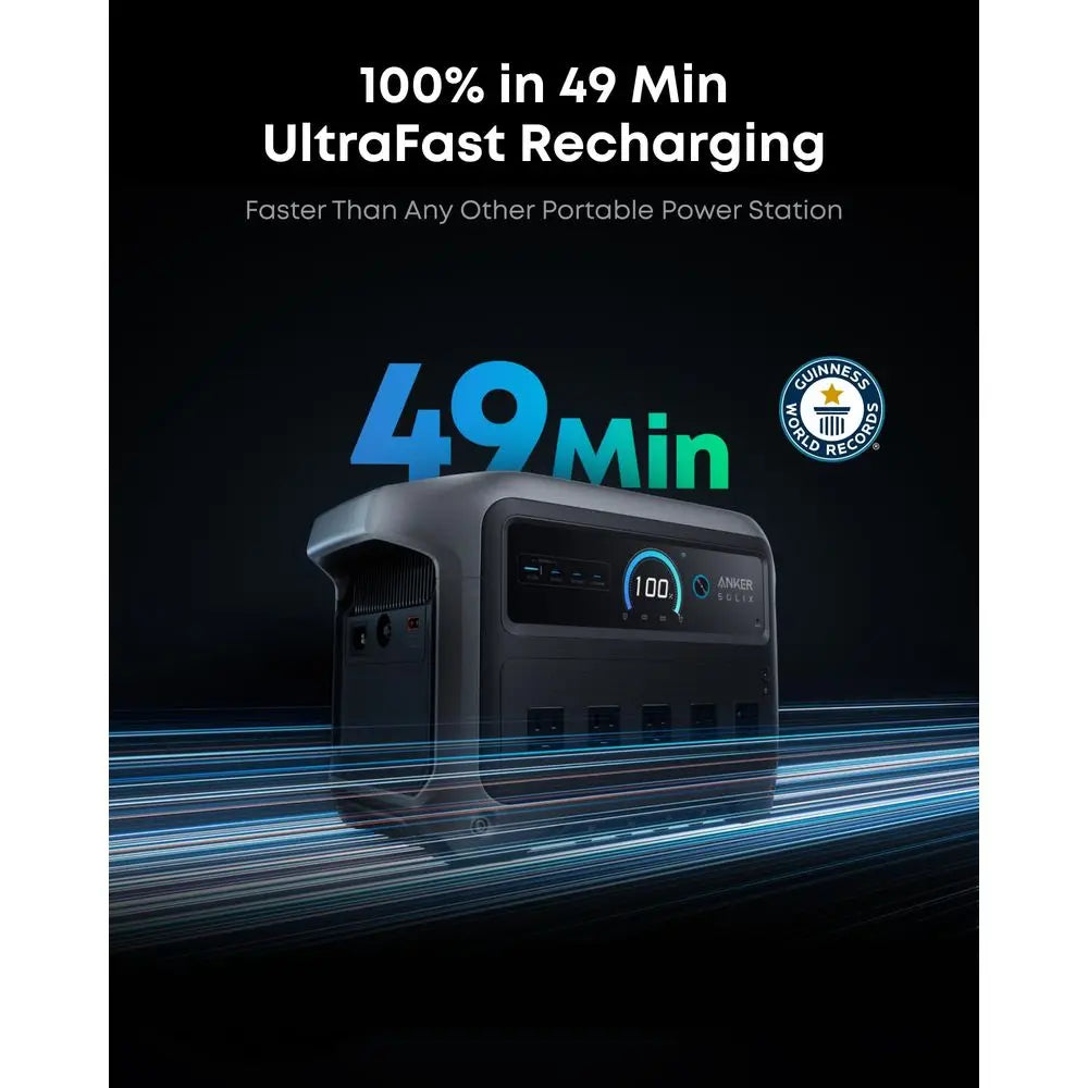 SOLIX C1000 Gen 2 Portable Power Station, 2,000W Peak 3,000W Solar Generator, Full Charge in 49 Min, 1,024Wh LiFePO4 Battery fo