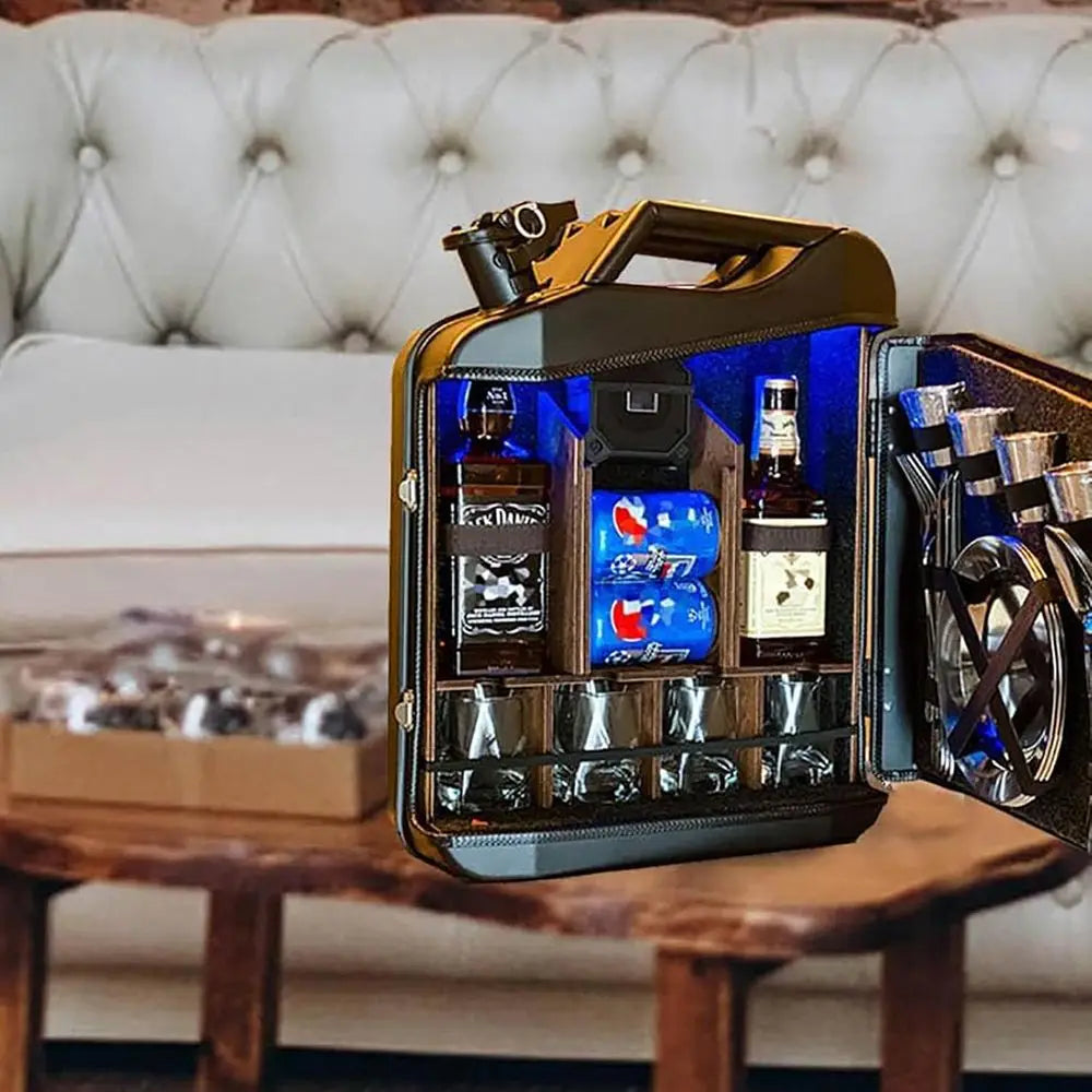 Large 20L Whiskey Bar Cabinet with Personalized Keg and Jar Set - Ideal Gift for Men, Dads, Husbands, and Boyfriends