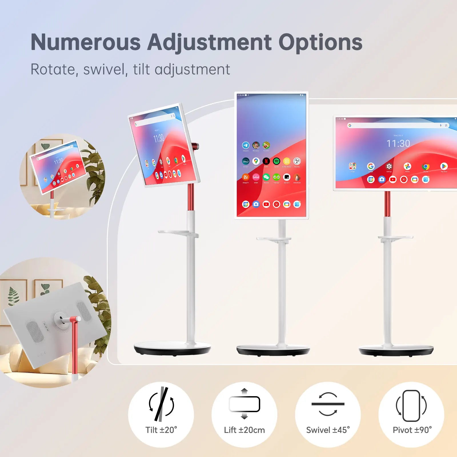 KTC 32 Inch MegPad 4K Touchscreen Smart Portable Monitor with Android 13 Google EDLA-Certified, 9500mAh Built-in Battery