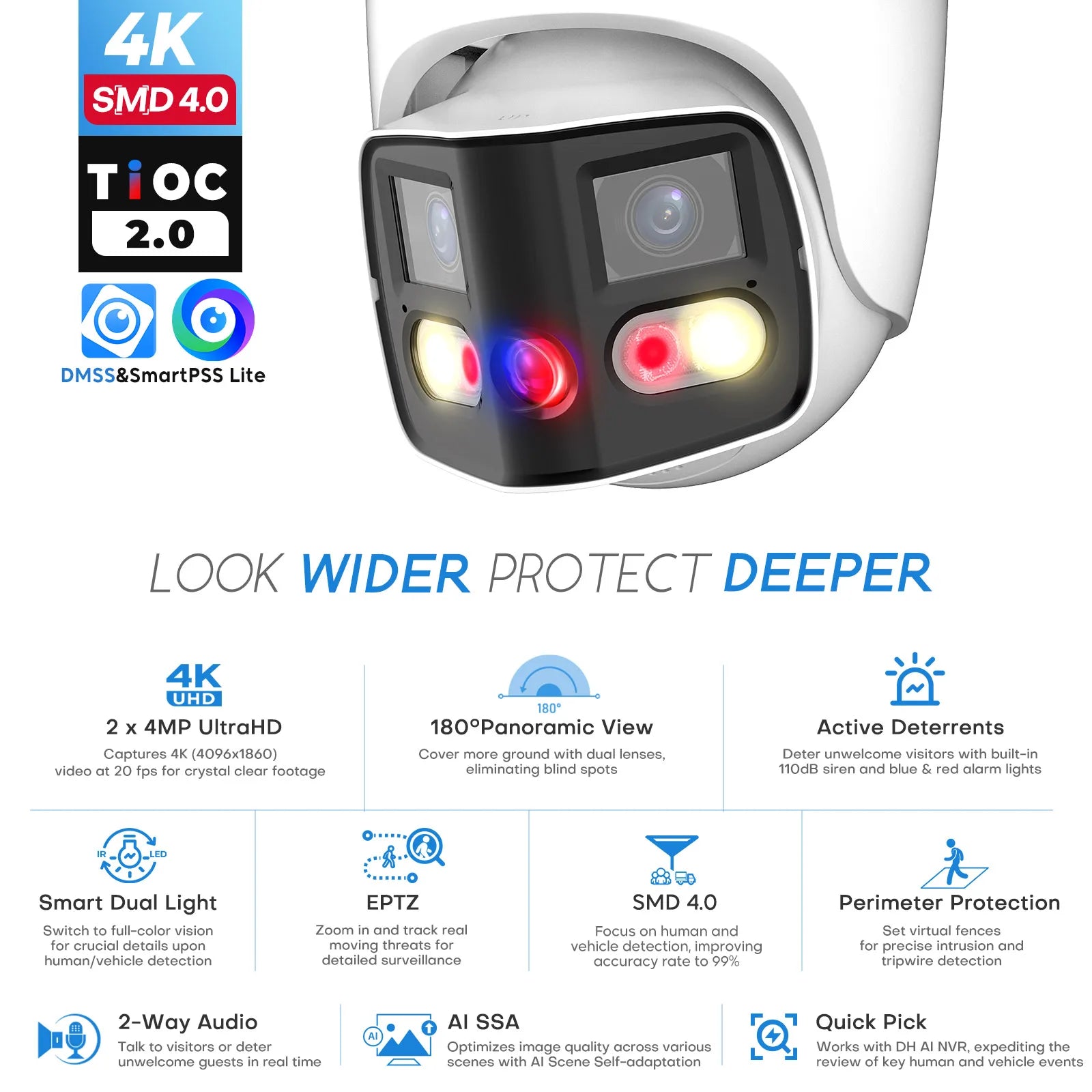 16CH NVR 8MP Dual Lens POE IP Camera Full Color Night Vision 180 Degree 4K Security Camera Outdoor Video Surveillance System