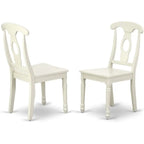 3-Piece Dining Set: Round Pedestal Table with 2 Chairs, 36x36, Linen White