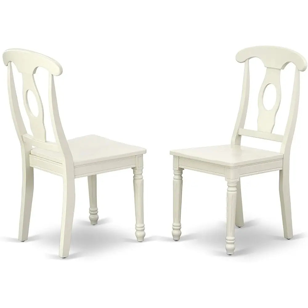 3-Piece Dining Set: Round Pedestal Table with 2 Chairs, 36x36, Linen White